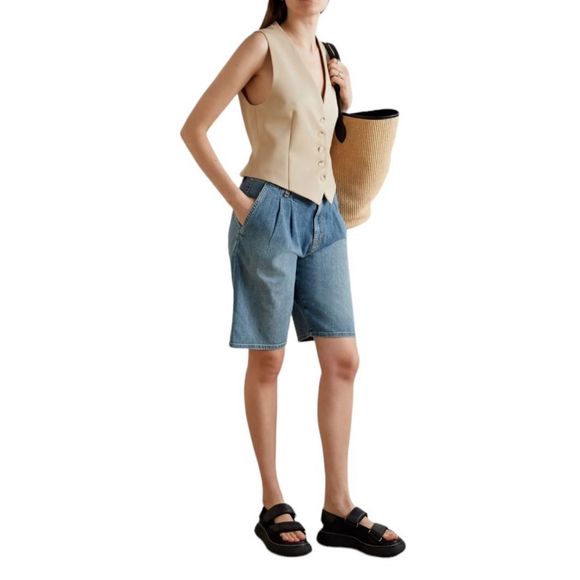 Nili Lotan Julie Trouser Denim Shorts size 27 - Picture 2 of 11